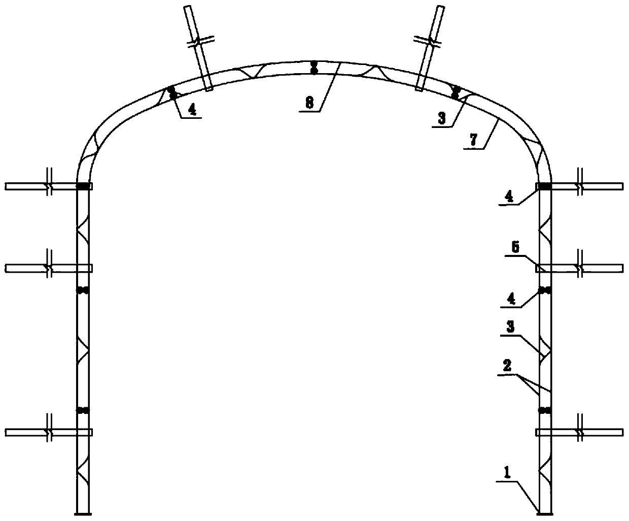 Arch frame for underground tunnel and roadway engineering support and rapid support method of arch frame