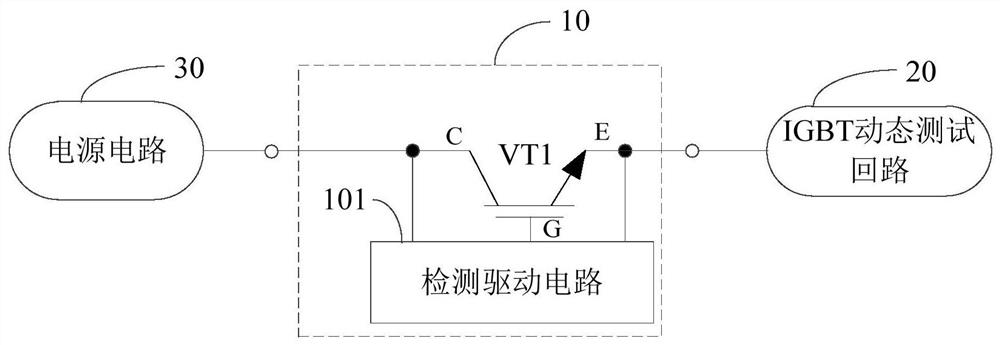 Over-current protection circuit for IGBT dynamic test and IGBT dynamic test system