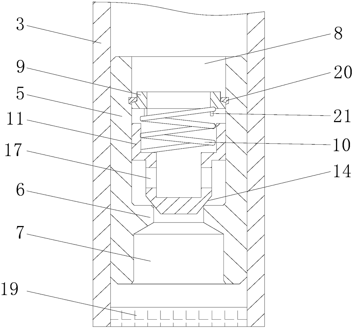 Flow-empty prevention device for diesel engine fuel oil low-pressure pipeline