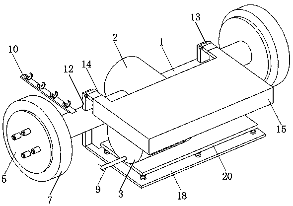 Electric vehicle rear axle with protective structure