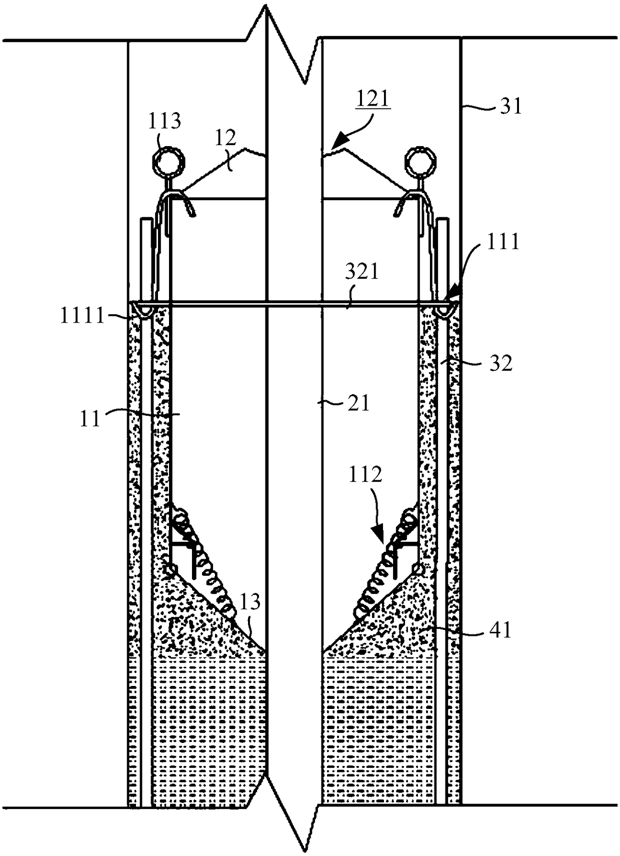 Device for pile head construction and construction method thereof
