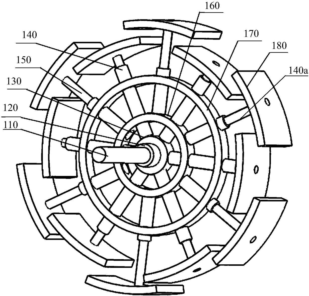 Staggered spoke type stretchable tool for friction stir welding and adjusting method of tool
