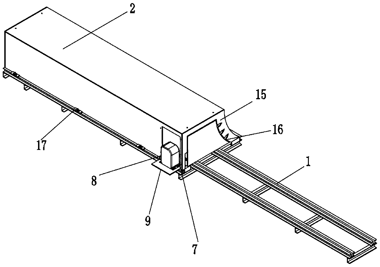 Translation telescopic roadblock machine