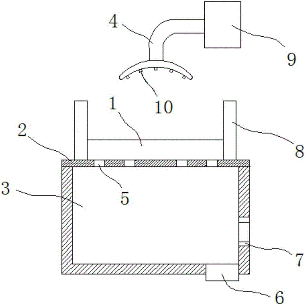 Equipment washing device with water saving function