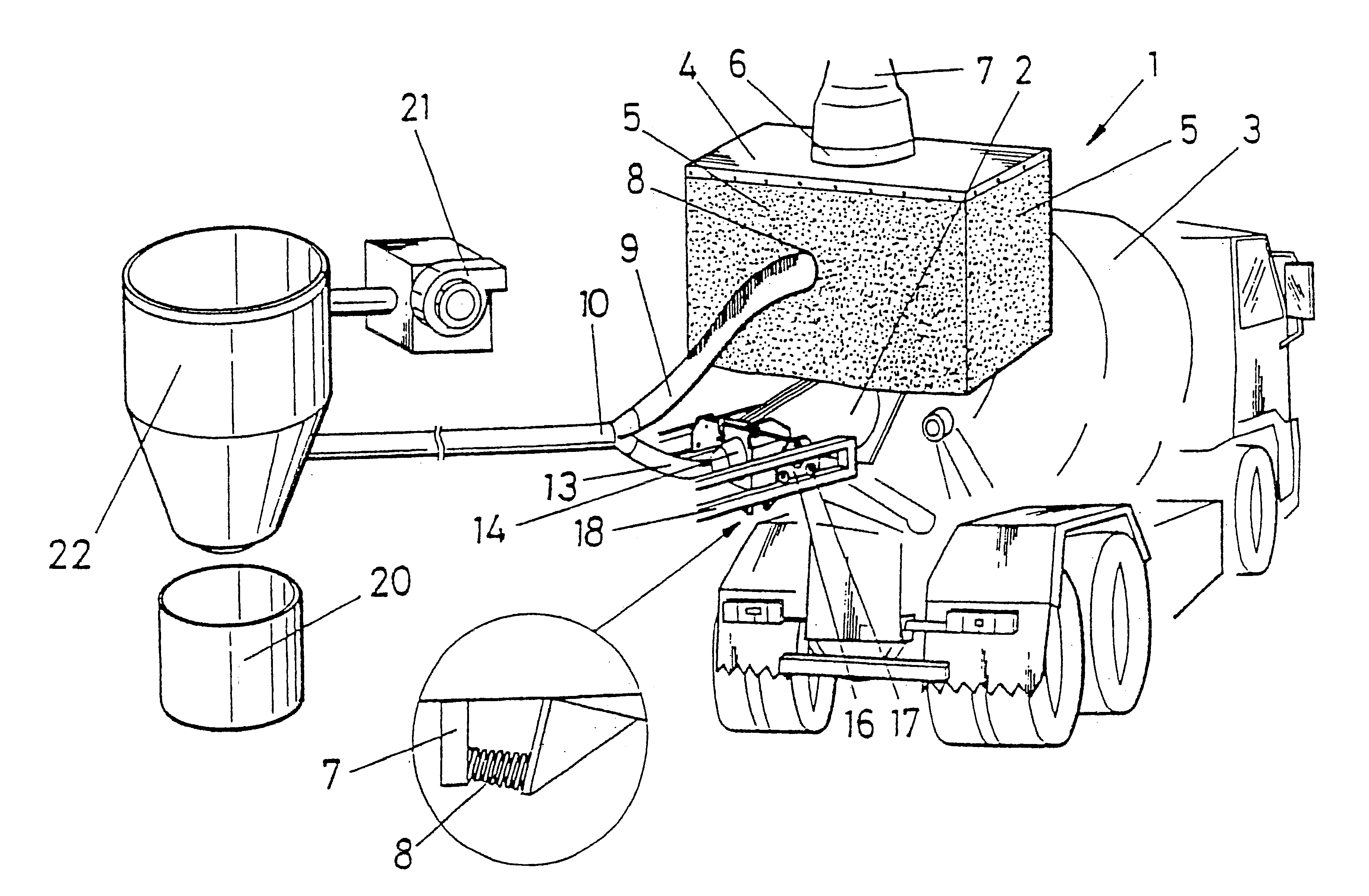 Device for capturing dust in the loading of concrete mixer trucks