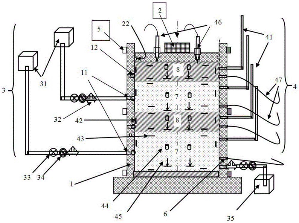 Device and method for testing soil structure under the action of dynamic change of underground confined water level