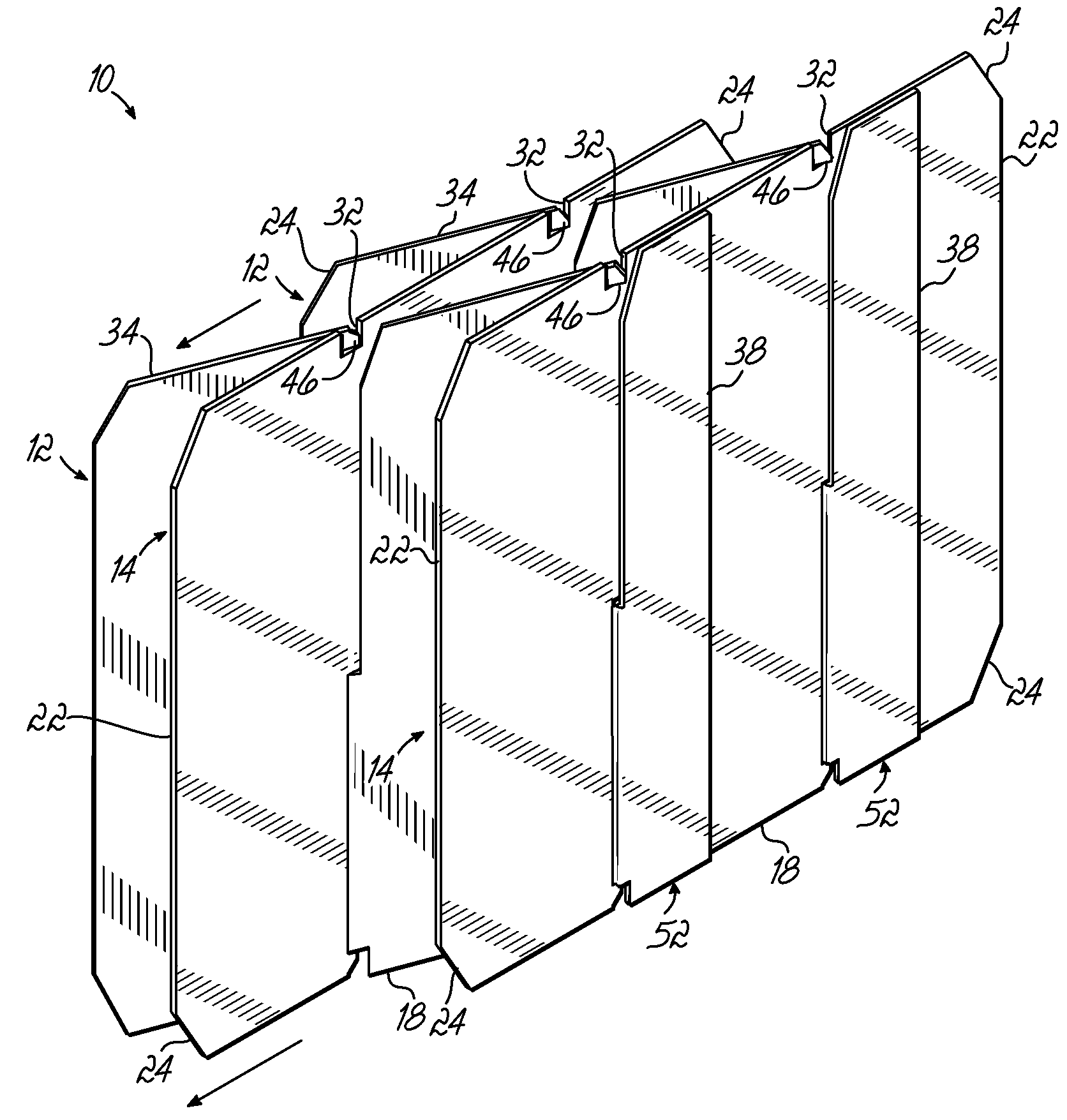 Non-Disassembling Intersecting Partition Matrix and Method of Manufacture