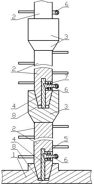 Upright serially-connected high-voltage line maintaining ladder