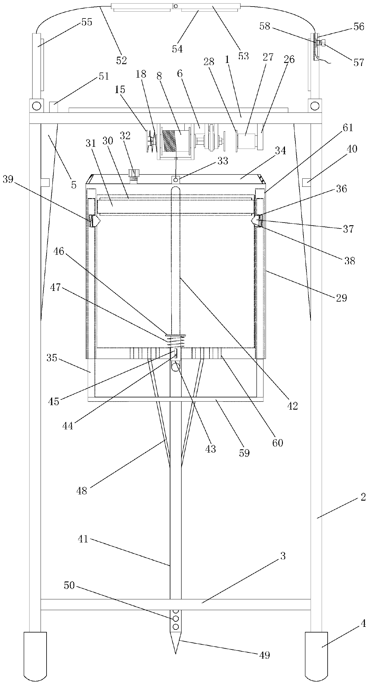 Granary gas acquisition device for unmanned aerial vehicle mounting