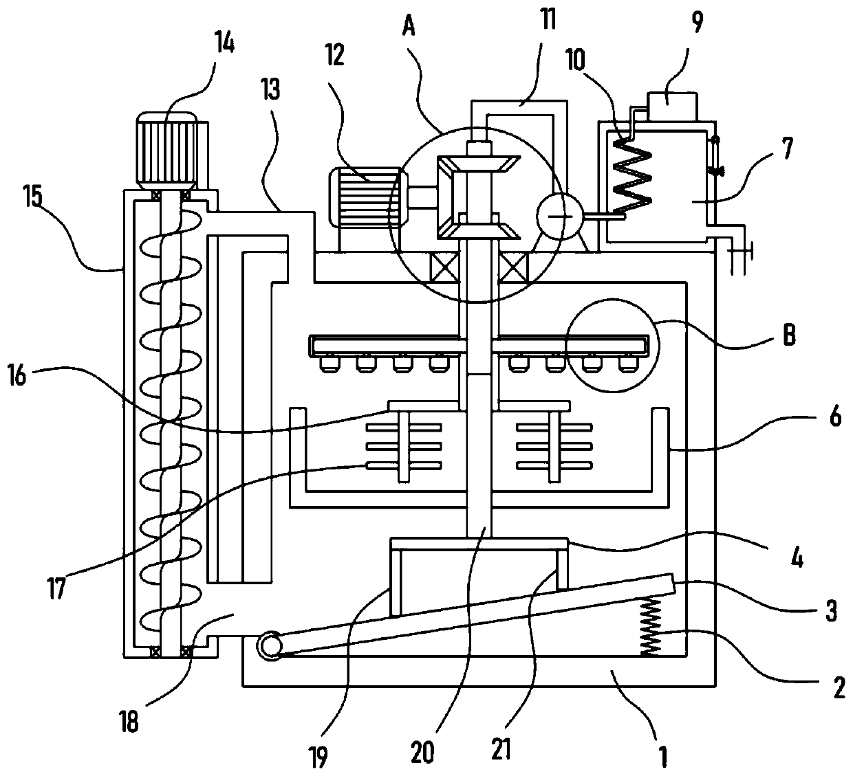 A rapid air cooling device for chemical production raw materials