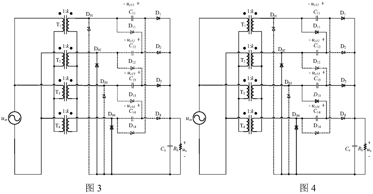 Modular high-boost high-capacity isolation type rectifier circuit
