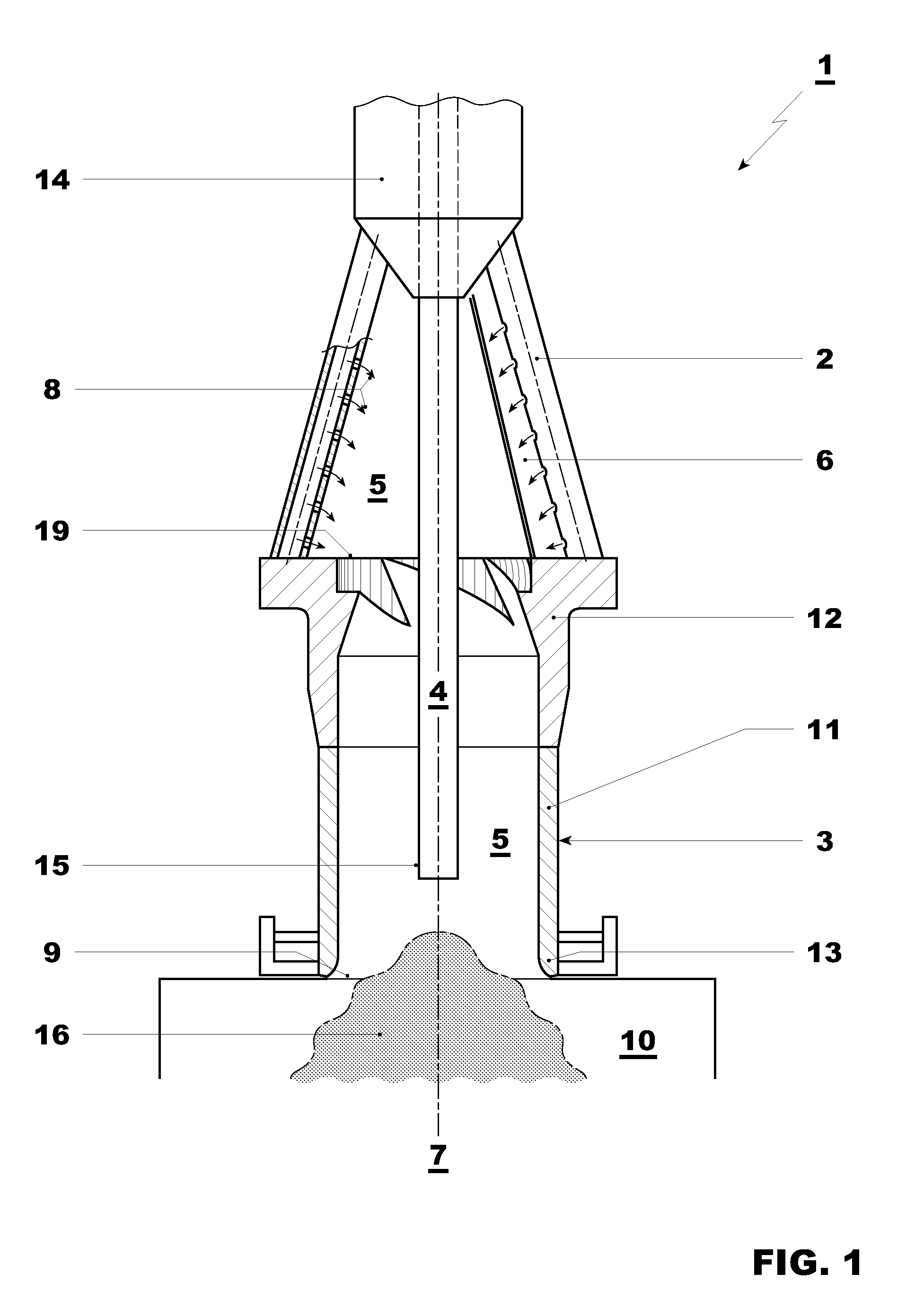 Burner for a combustor of a turbogroup