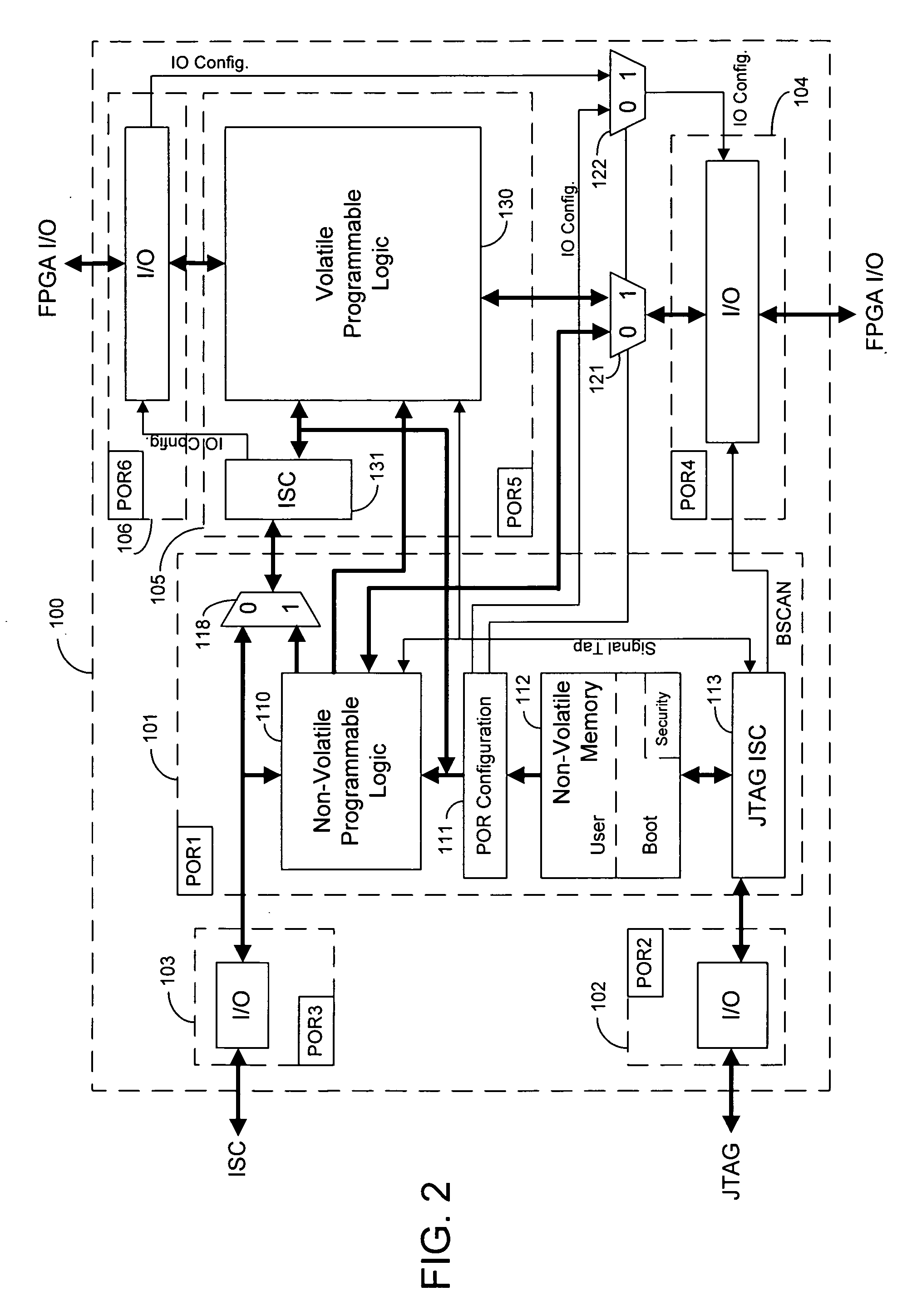 Techniques for combining volatile and non-volatile programmable logic on an integrated circuit