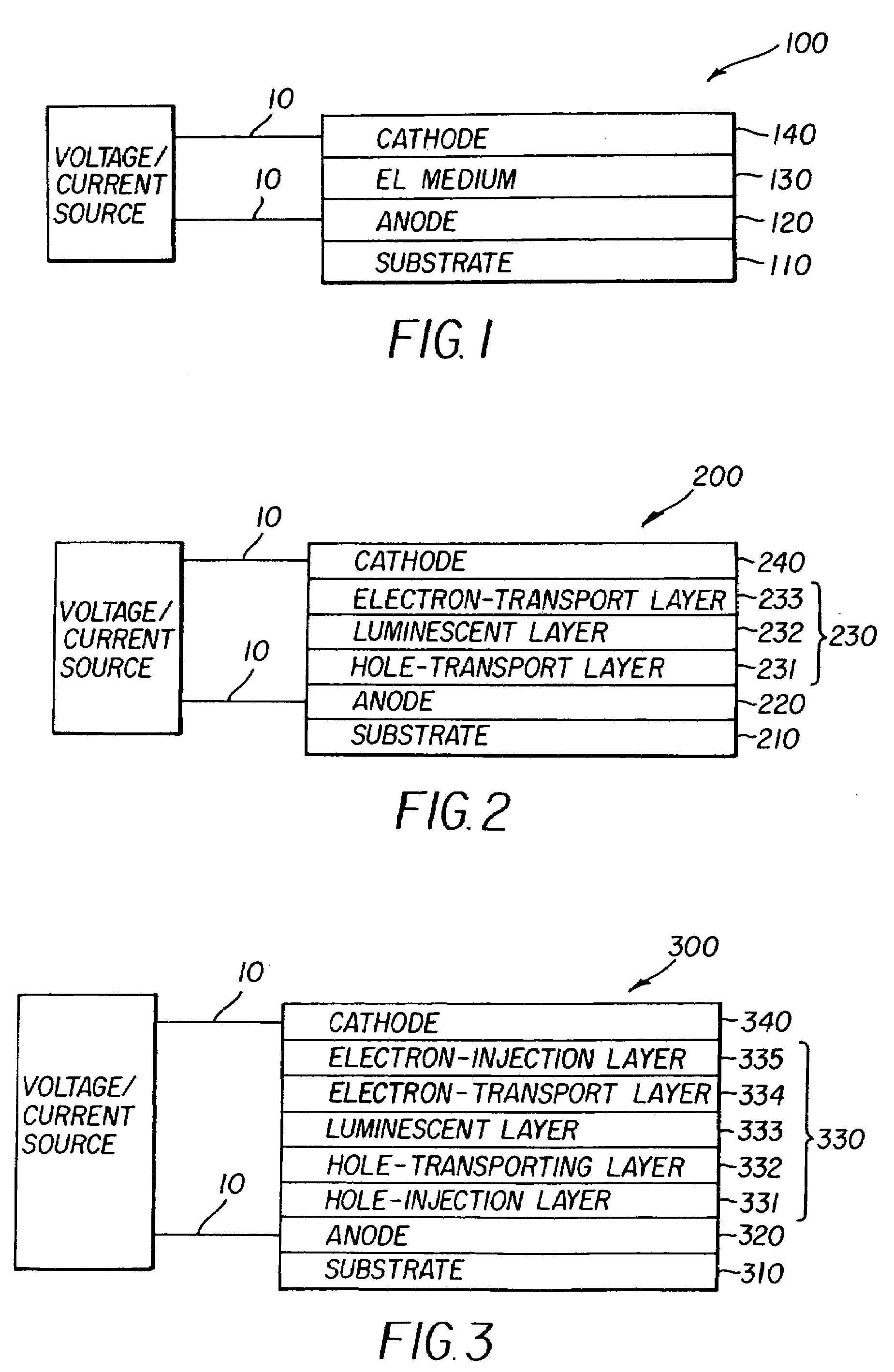 Aggregate organic light emitting diode devices with improved operational stability