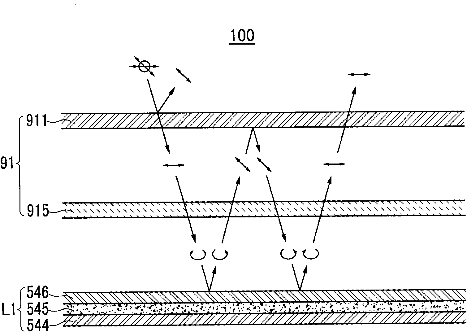 Organic light emitting diode display with a mirror function