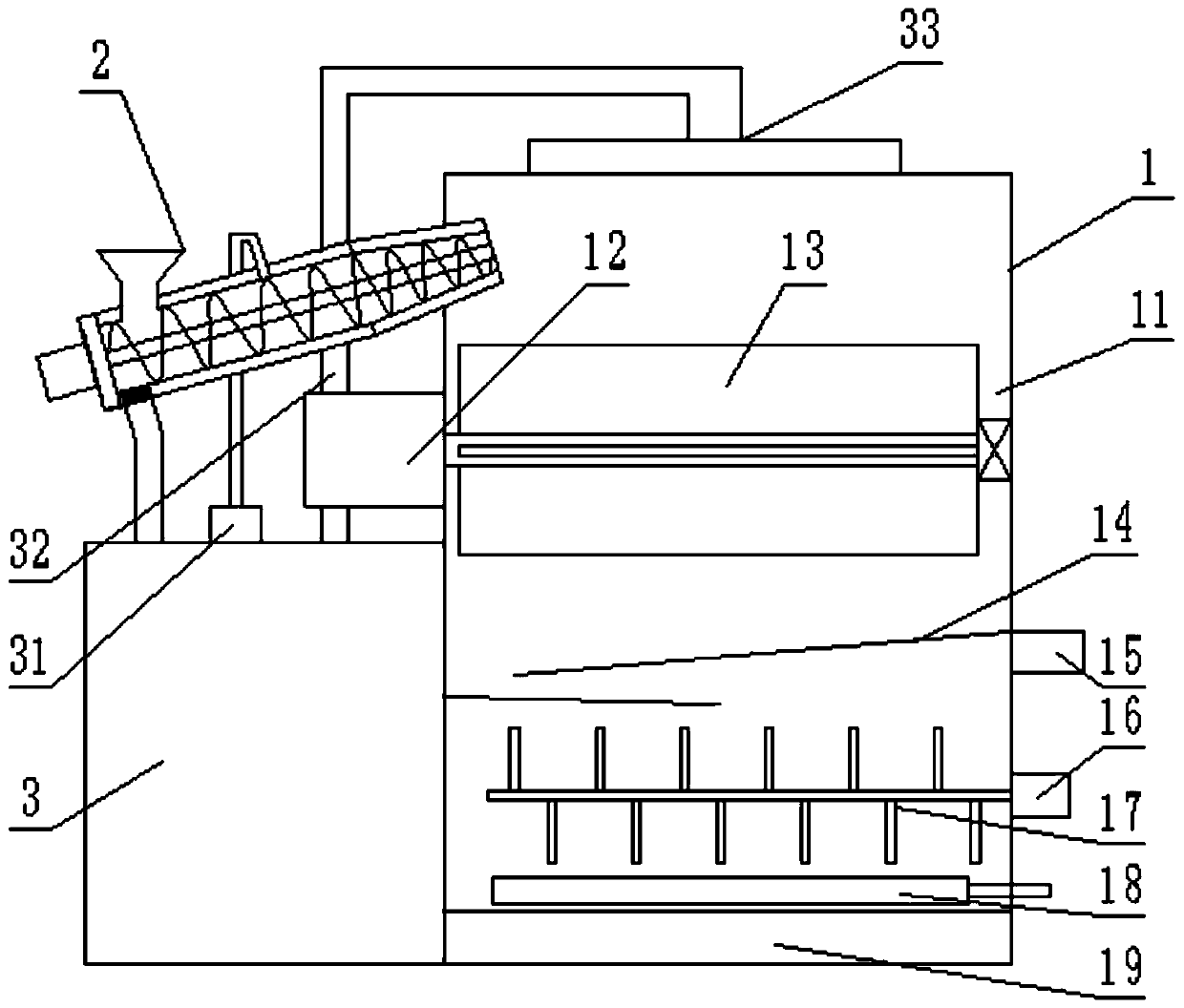 A pre-cleaning garbage incineration device