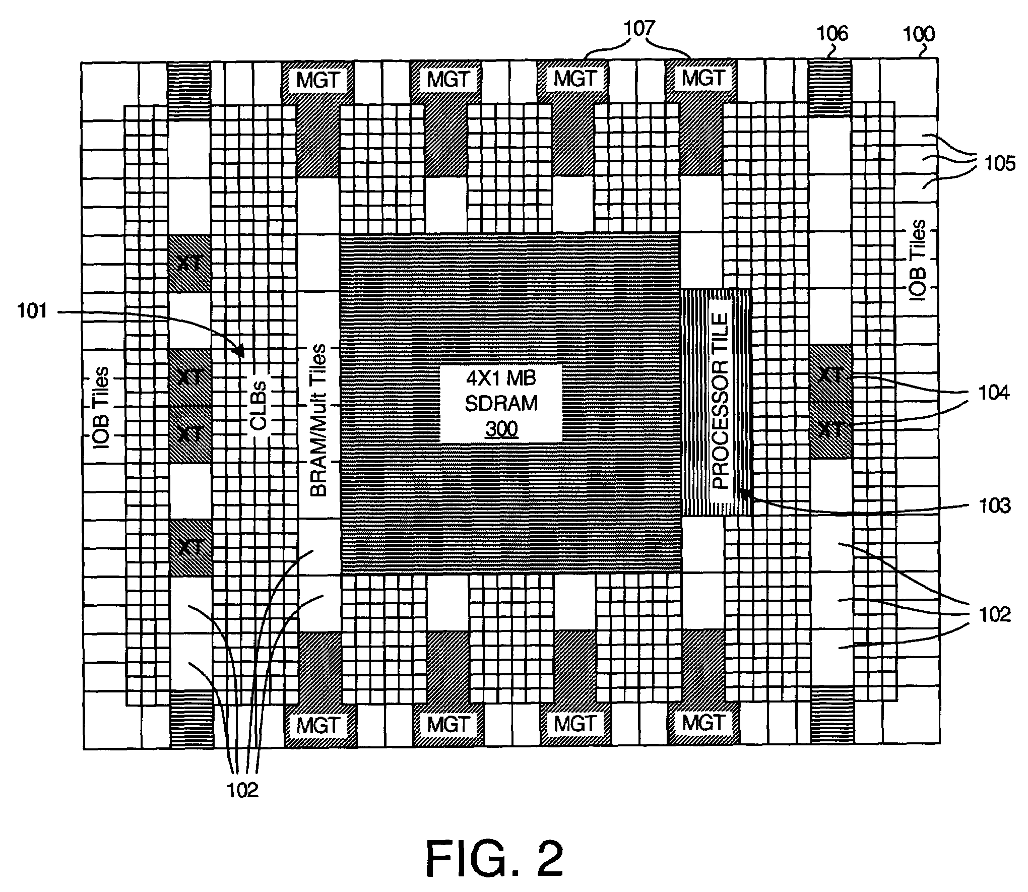 Integrated circuit with interface tile for coupling to a stacked-die second integrated circuit