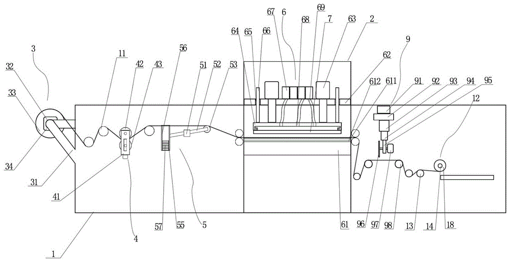 Textile fabric printing and winding device capable of facilitating cutting