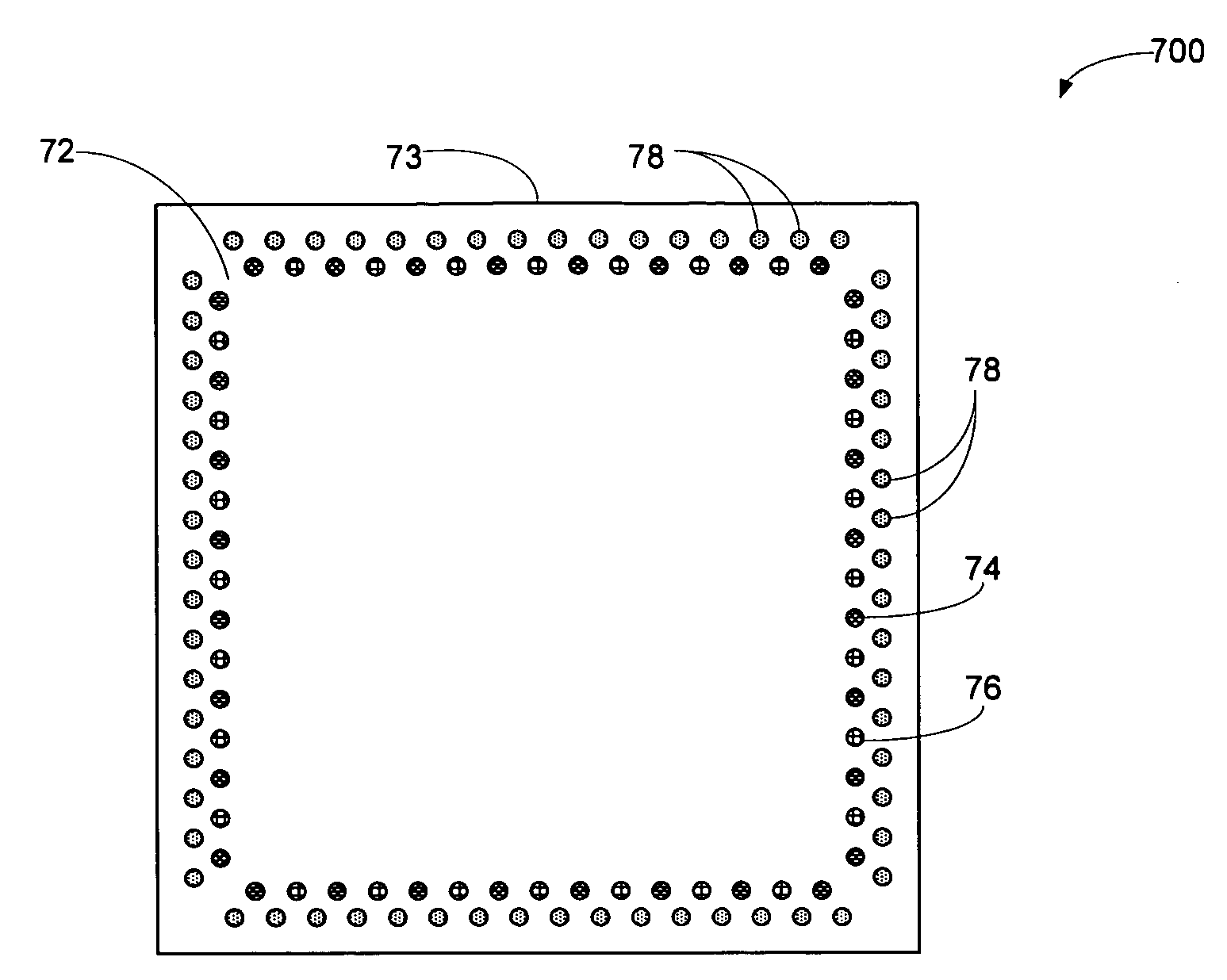 Flip chip interconnection pad layout