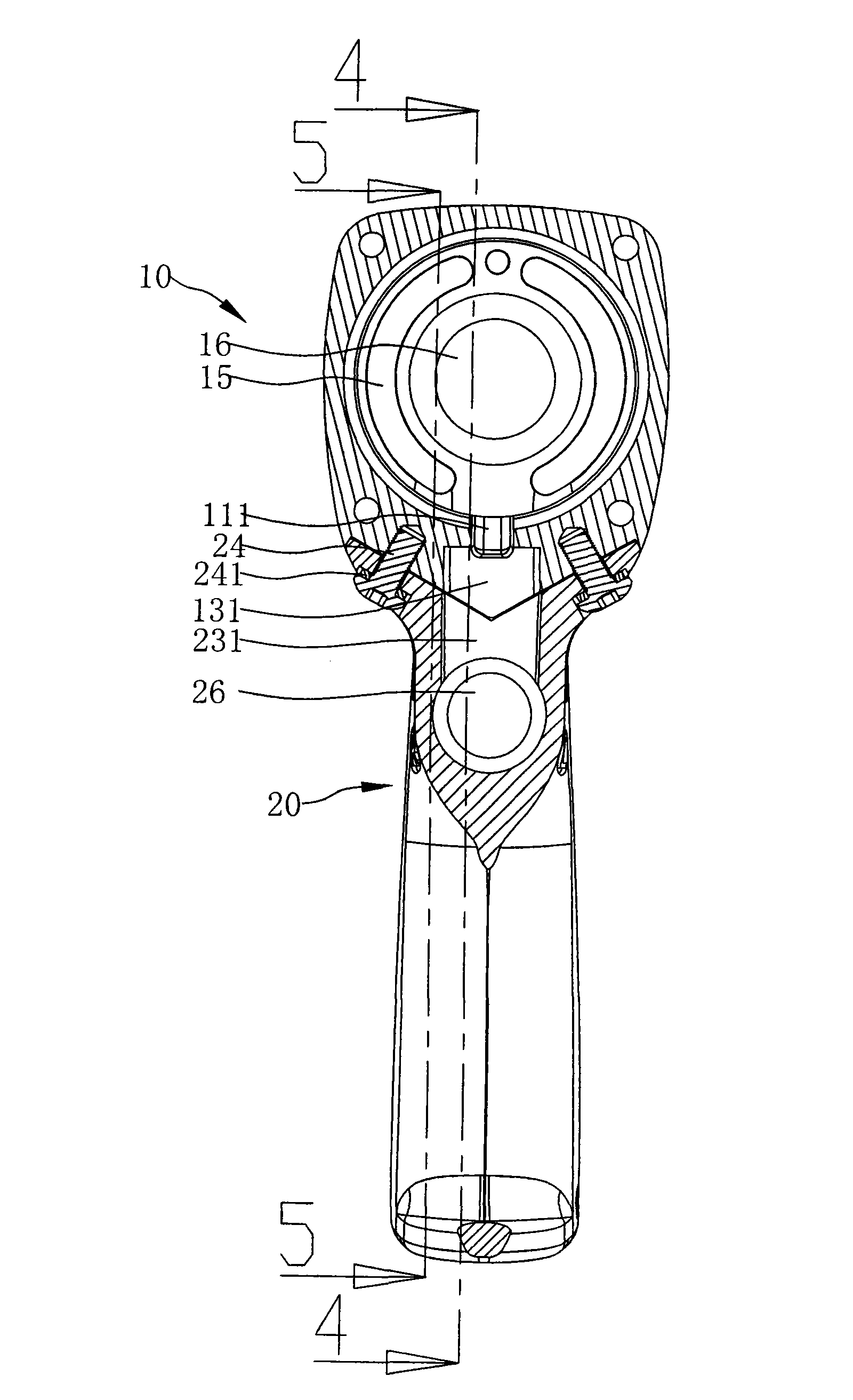 Pneumatic tool combining gun body and grab handle