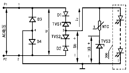 Surge voltage resistant pulse-type driving power supply for LED lamp
