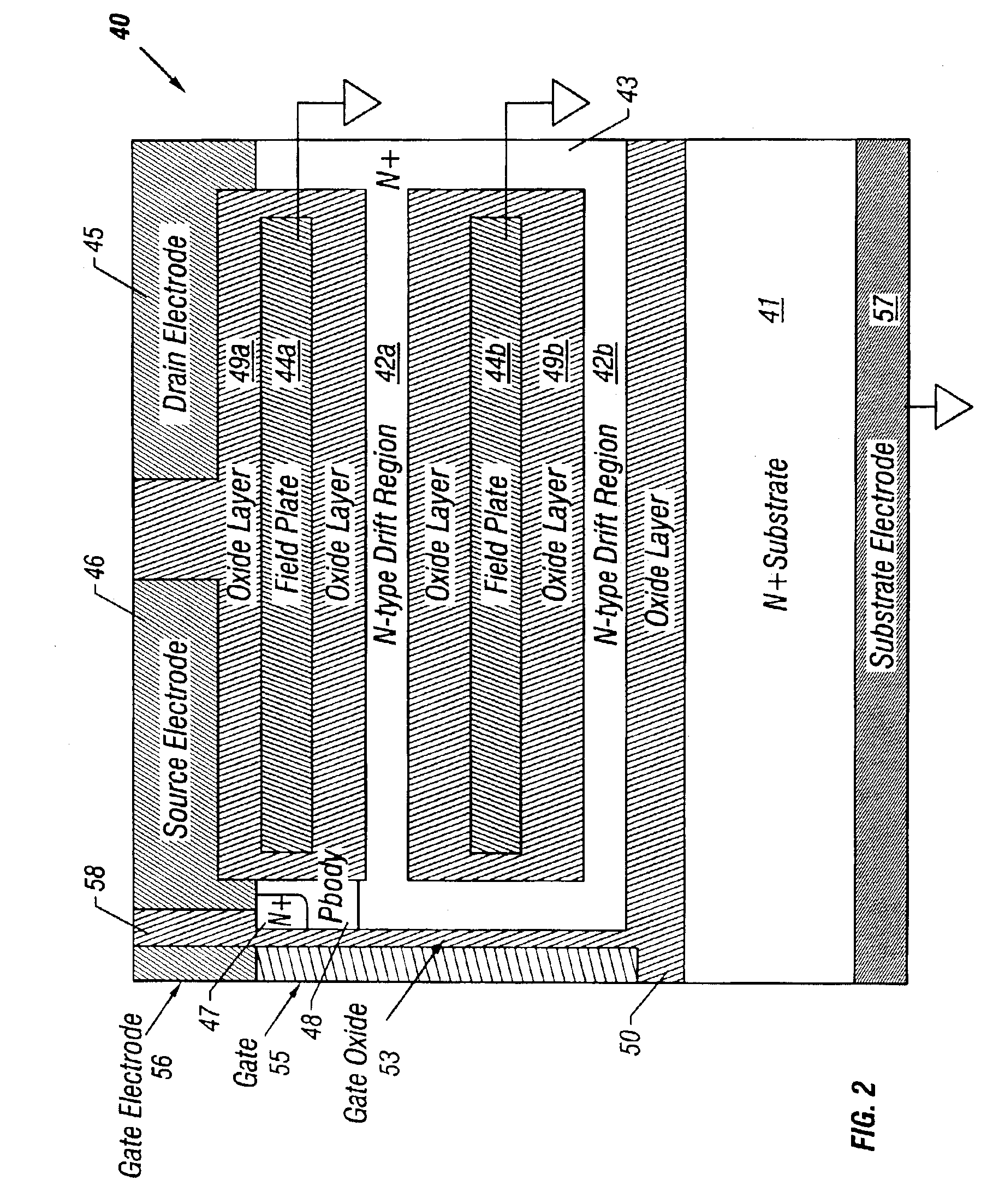 High-voltage vertical transistor with a multi-layered extended drain structure