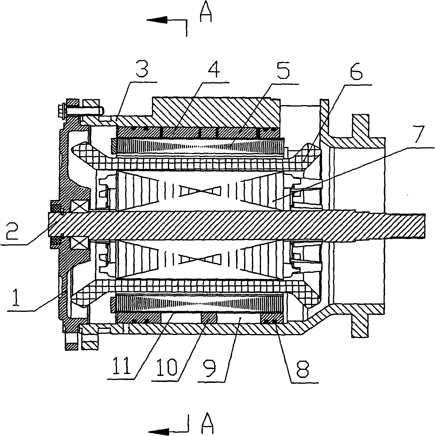 Water cooling electric machine for vehicle