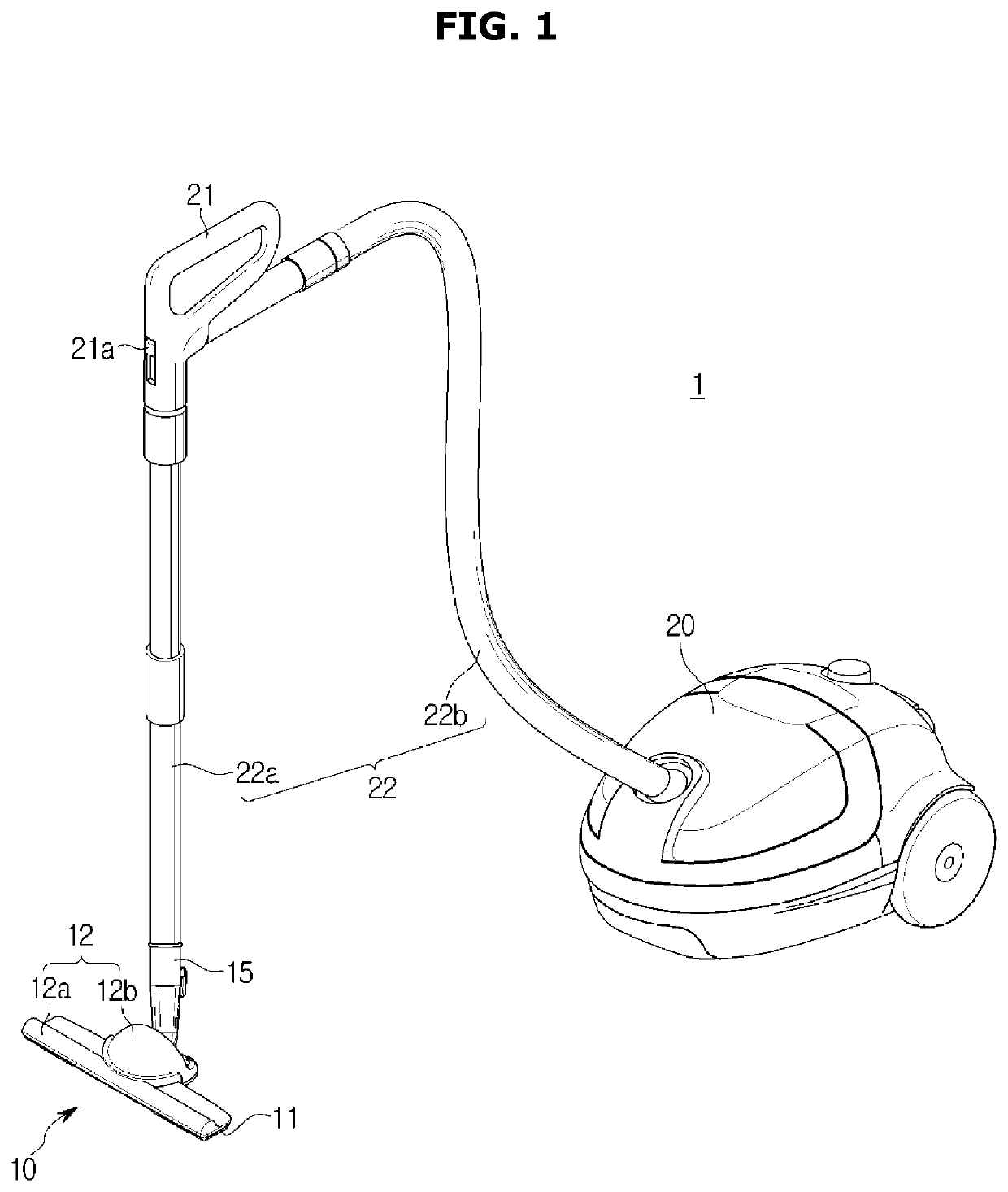 Vacuum cleaner with angled wheels