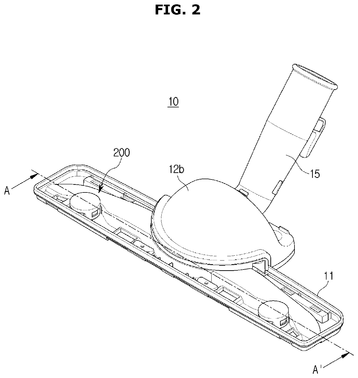 Vacuum cleaner with angled wheels