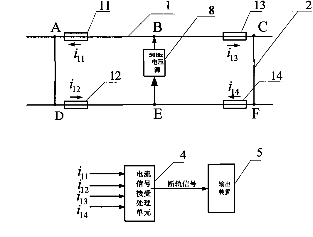 Broken rail real-time detection device and detection method thereof
