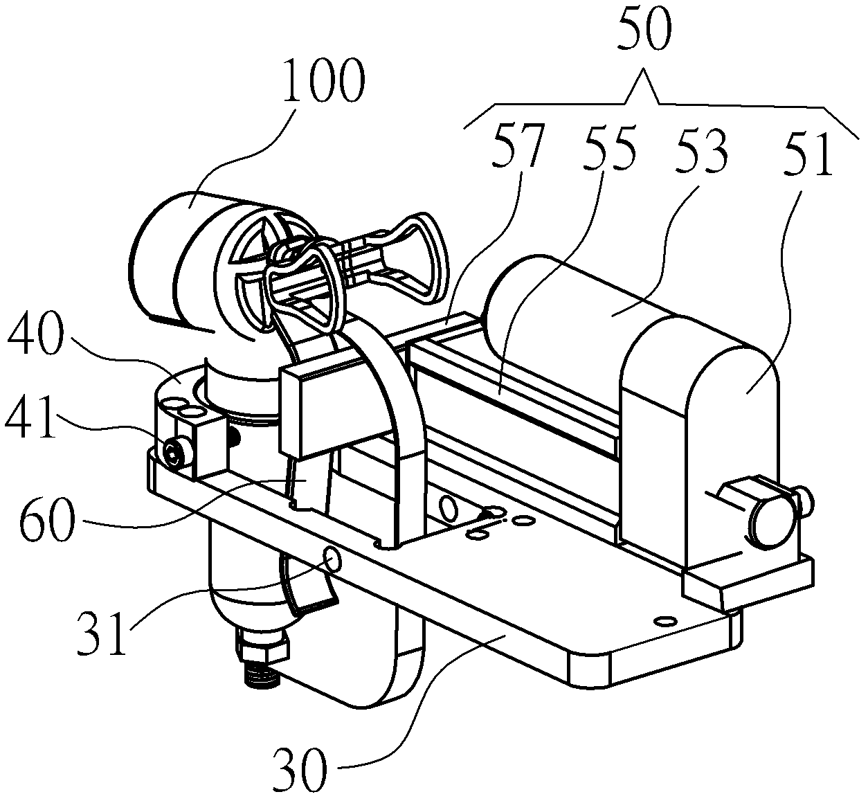 Spray gun control mechanism and spraying device