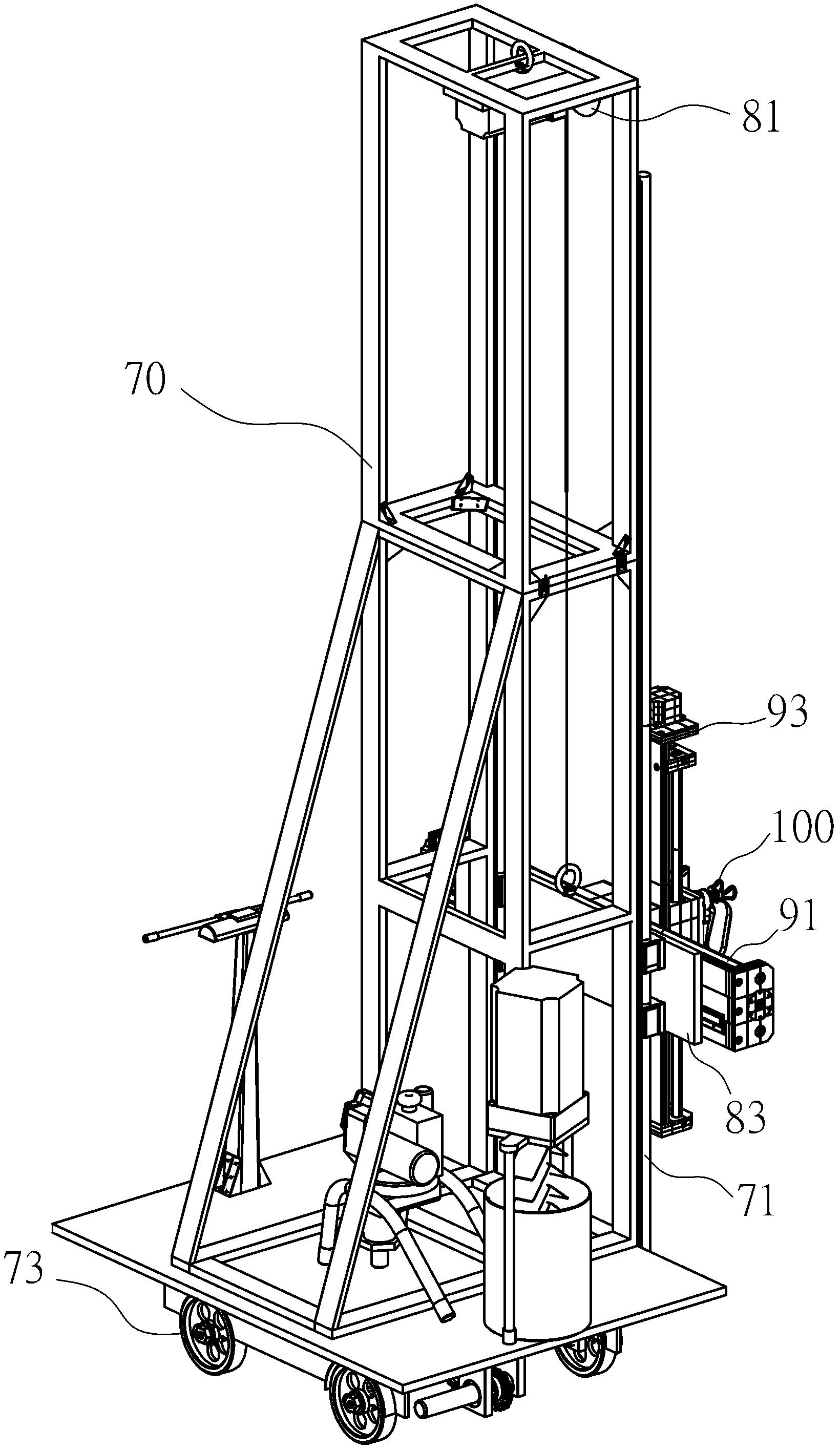 Spray gun control mechanism and spraying device