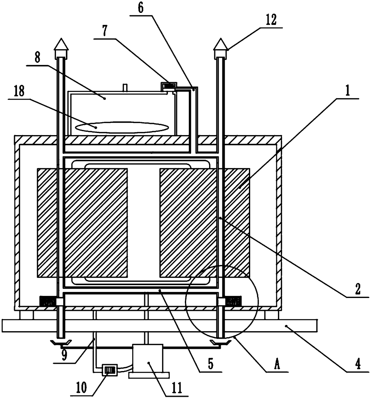 Workshop dry-type transformer cooling device