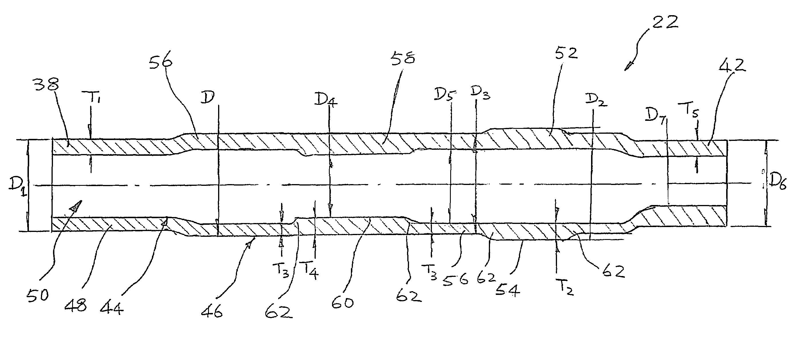 Tubular articles with varying wall thickness and method of manufacturing same