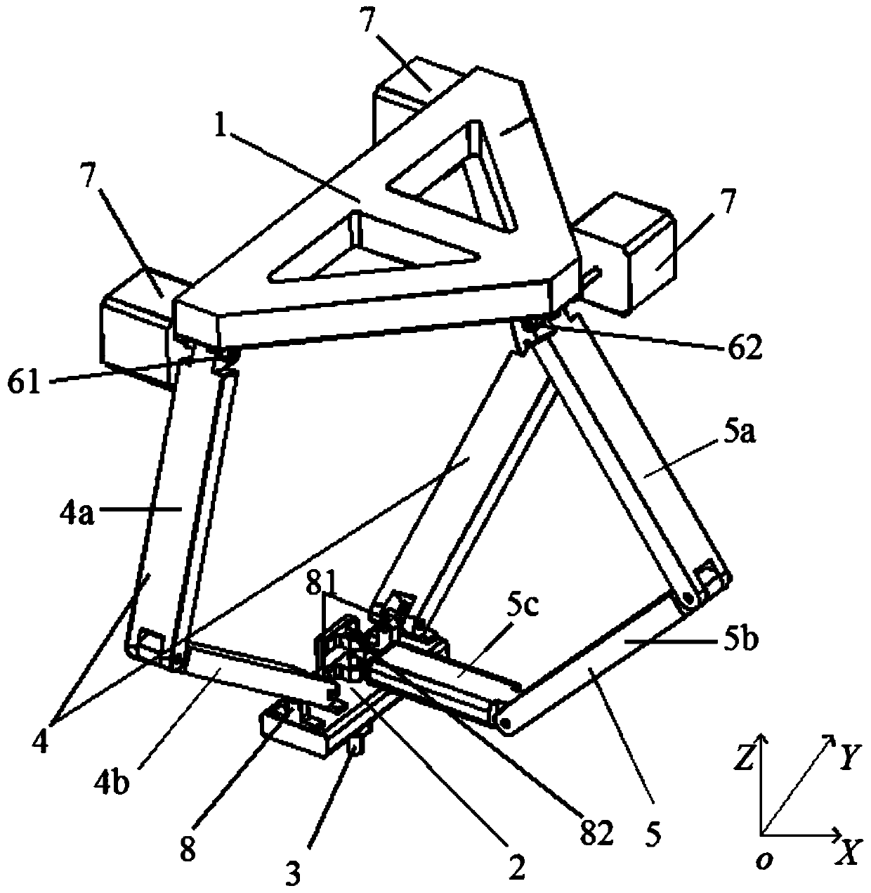 Three-degree-of-freedom parallel mechanism without accompanying movement