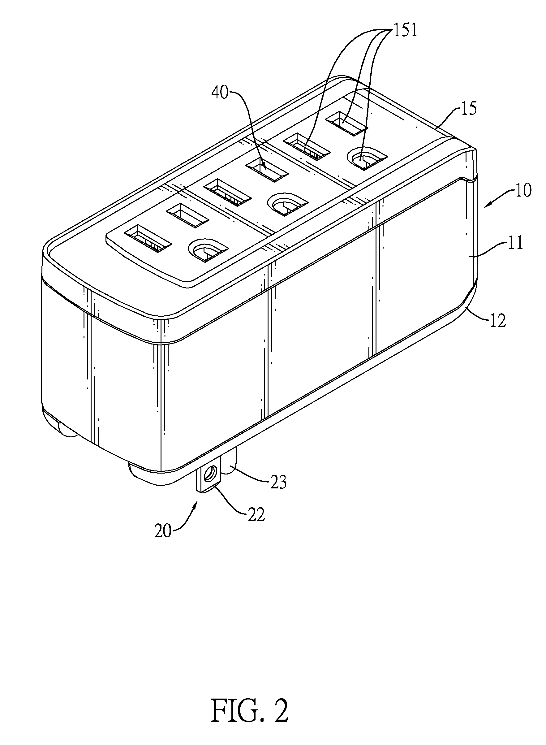 Power converter having a pivotable and receivable plug