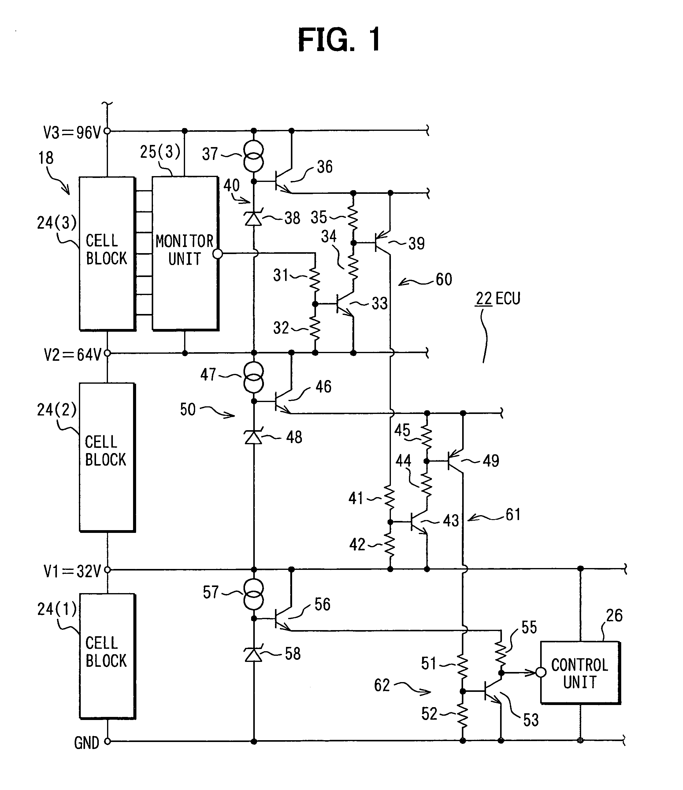 Circuit system for a battery electronic control unit