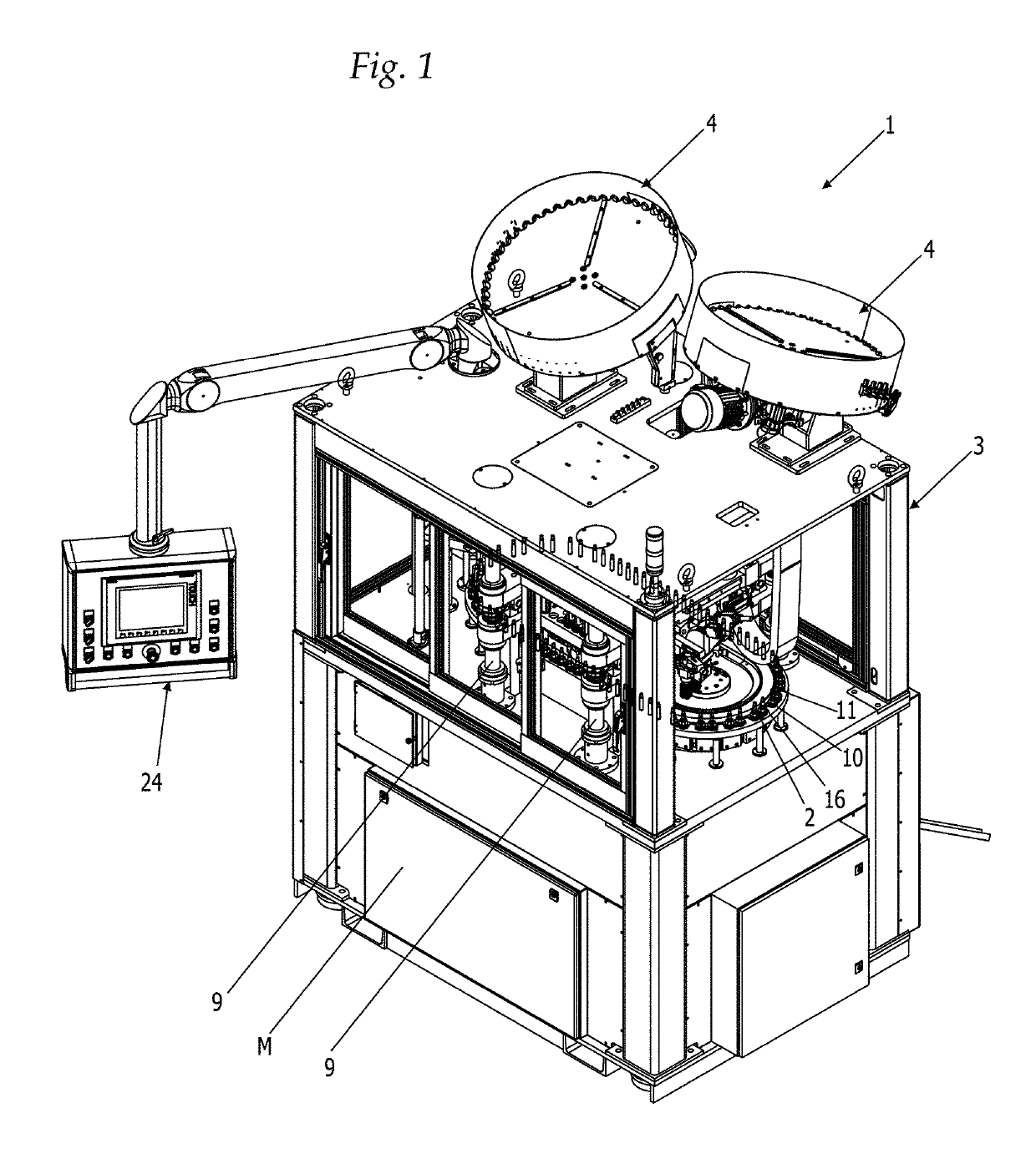 Loading machine for cartridges with a metal case