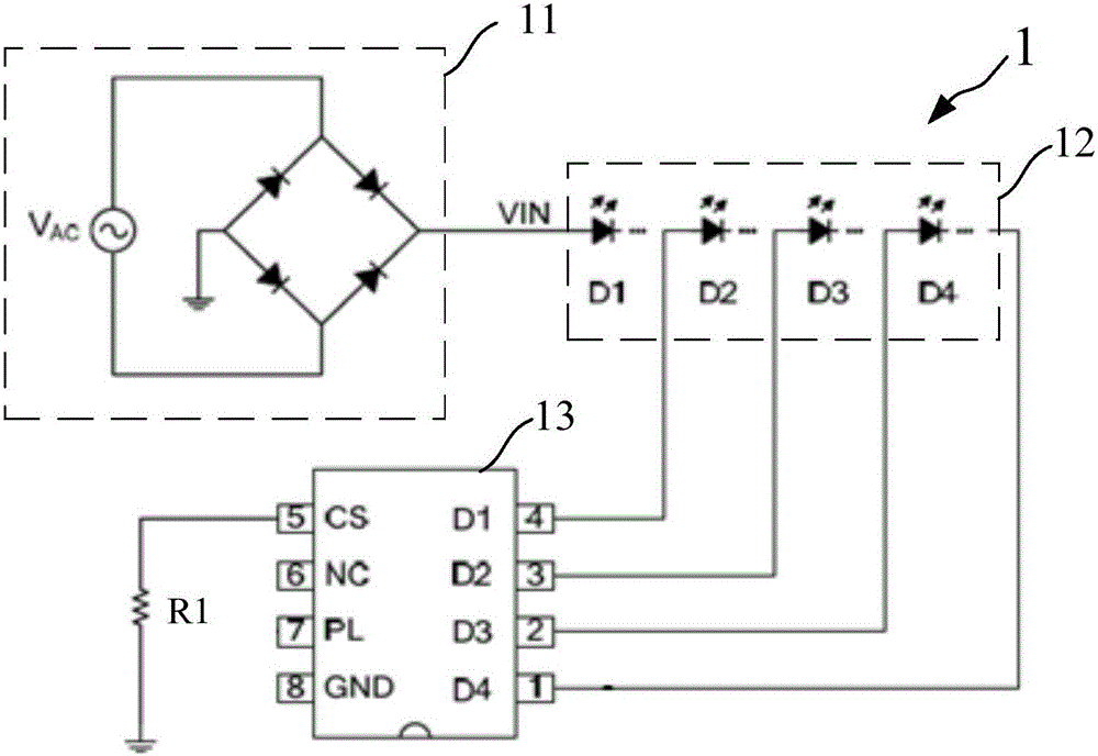 Piecewise linear LED driving circuit and method