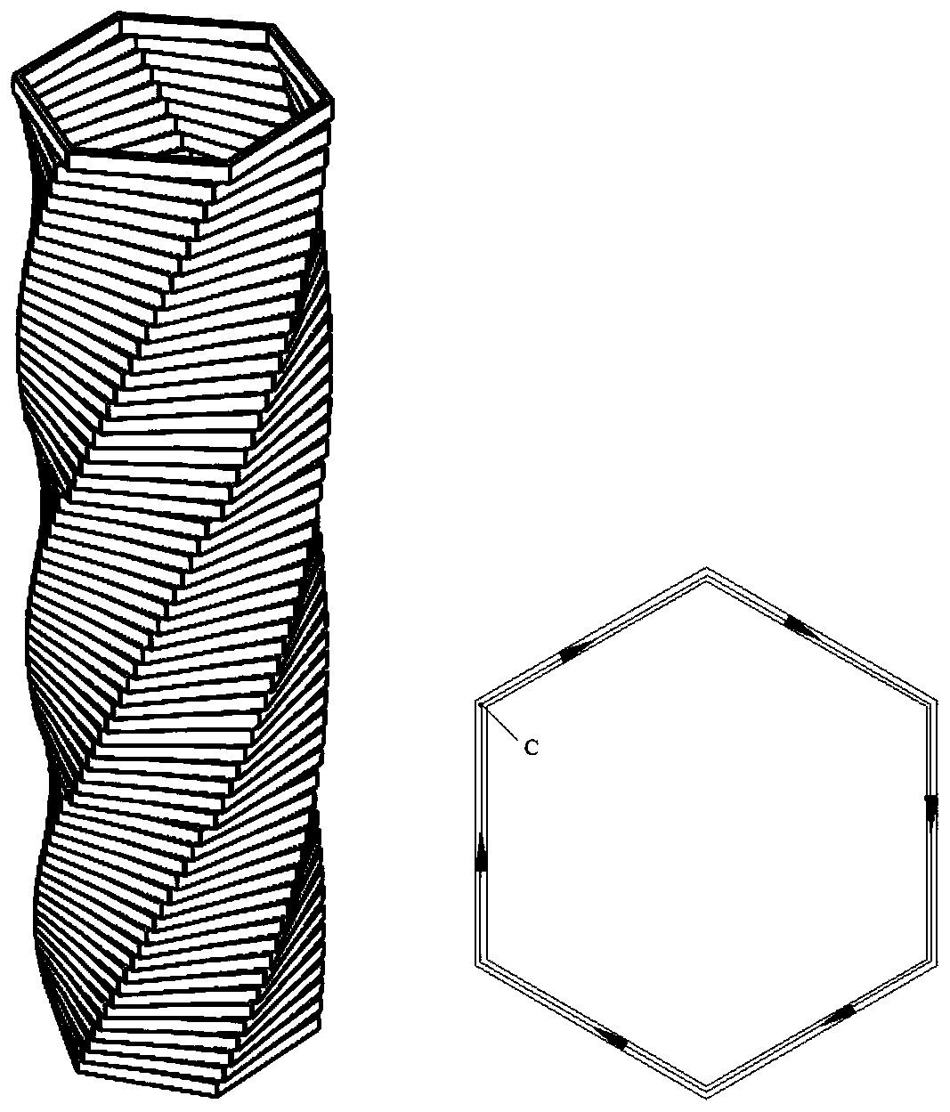 A construction method and composite column of composite column formed by 3D printing and braiding integration