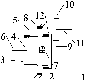 Automatic two-gear transmission with brake gear ring