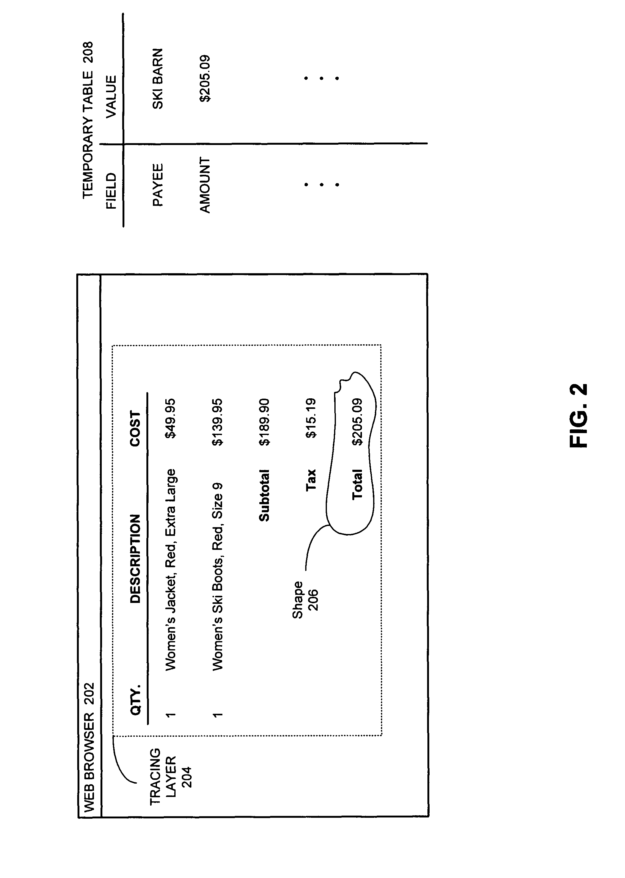 Method and apparatus for acquiring data presented within a web browser