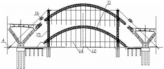 Construction method of long-span concrete-filled steel tube concrete arch bridge first turned vertically and then hoisted in situ