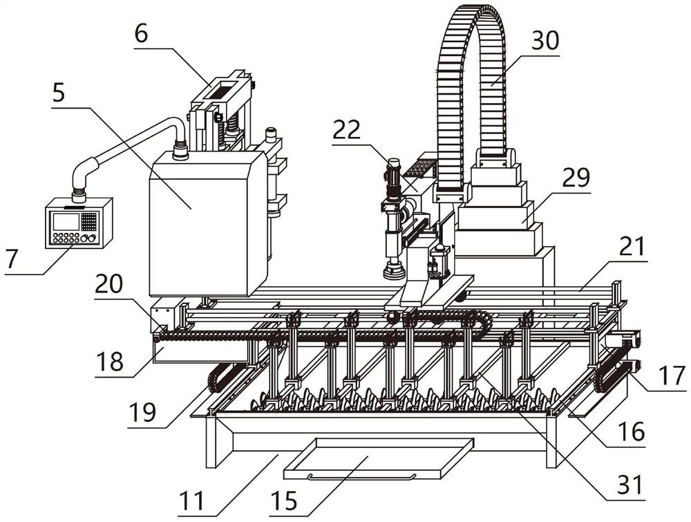 A four-axis linkage CNC machining center and its working method
