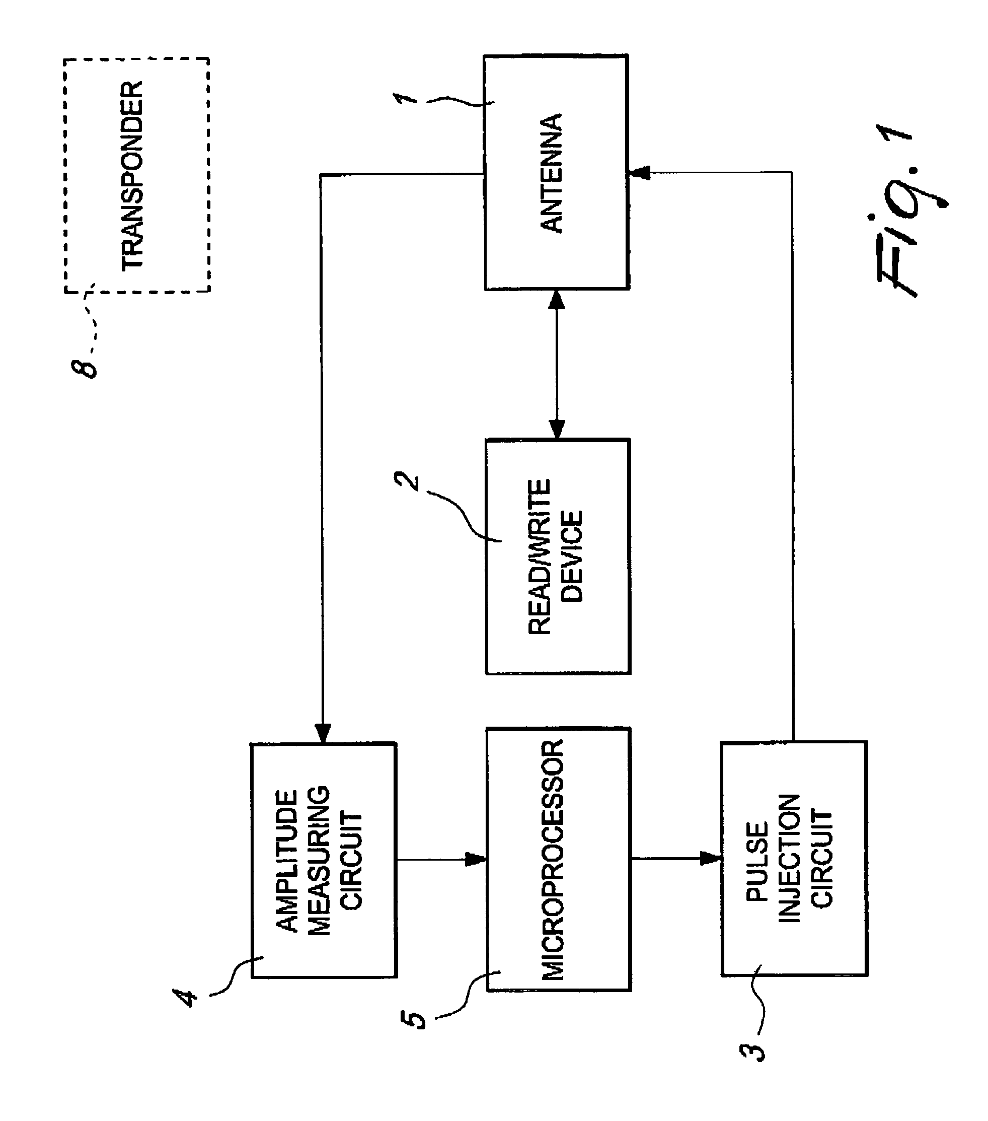 Device for detecting the presence of a transponder around the device