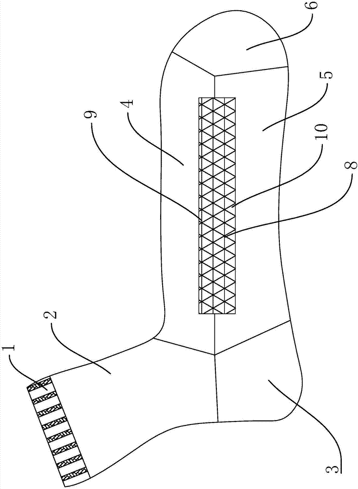 A kind of hollow fiber cool feeling health care socks and automatic head-to-eye sewing machine