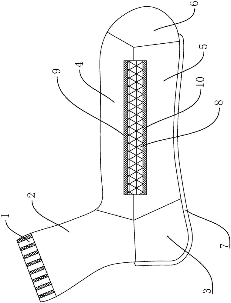 A kind of hollow fiber cool feeling health care socks and automatic head-to-eye sewing machine