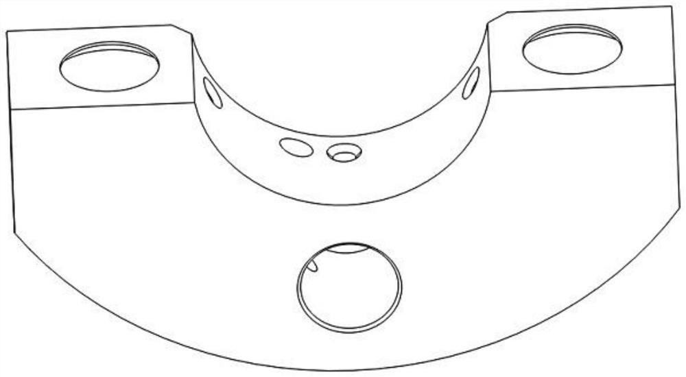 Machining method for large-eccentric-distance porous flying block iron casting