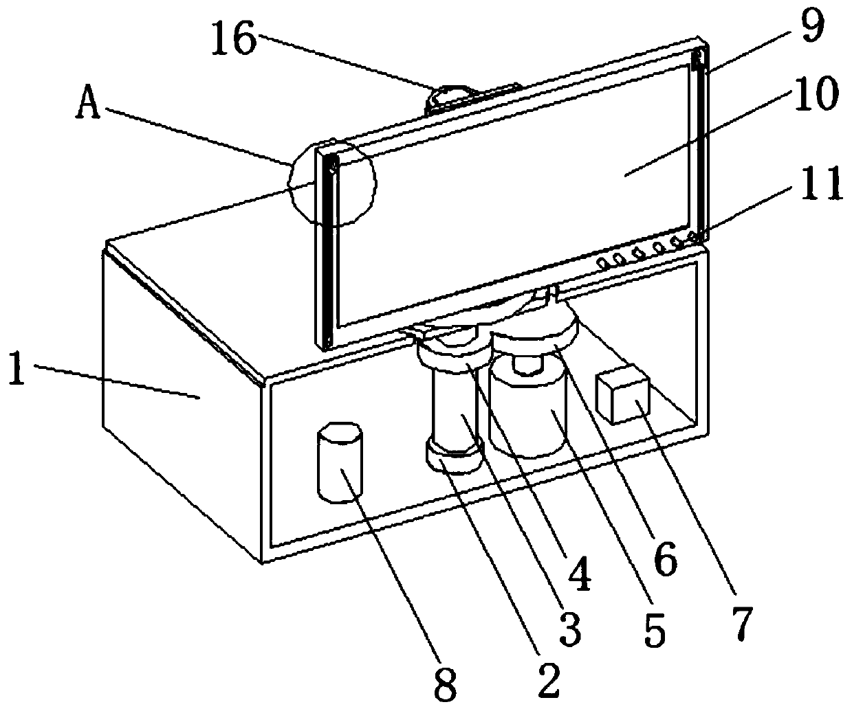 A rotatable computer teaching display screen with shading function