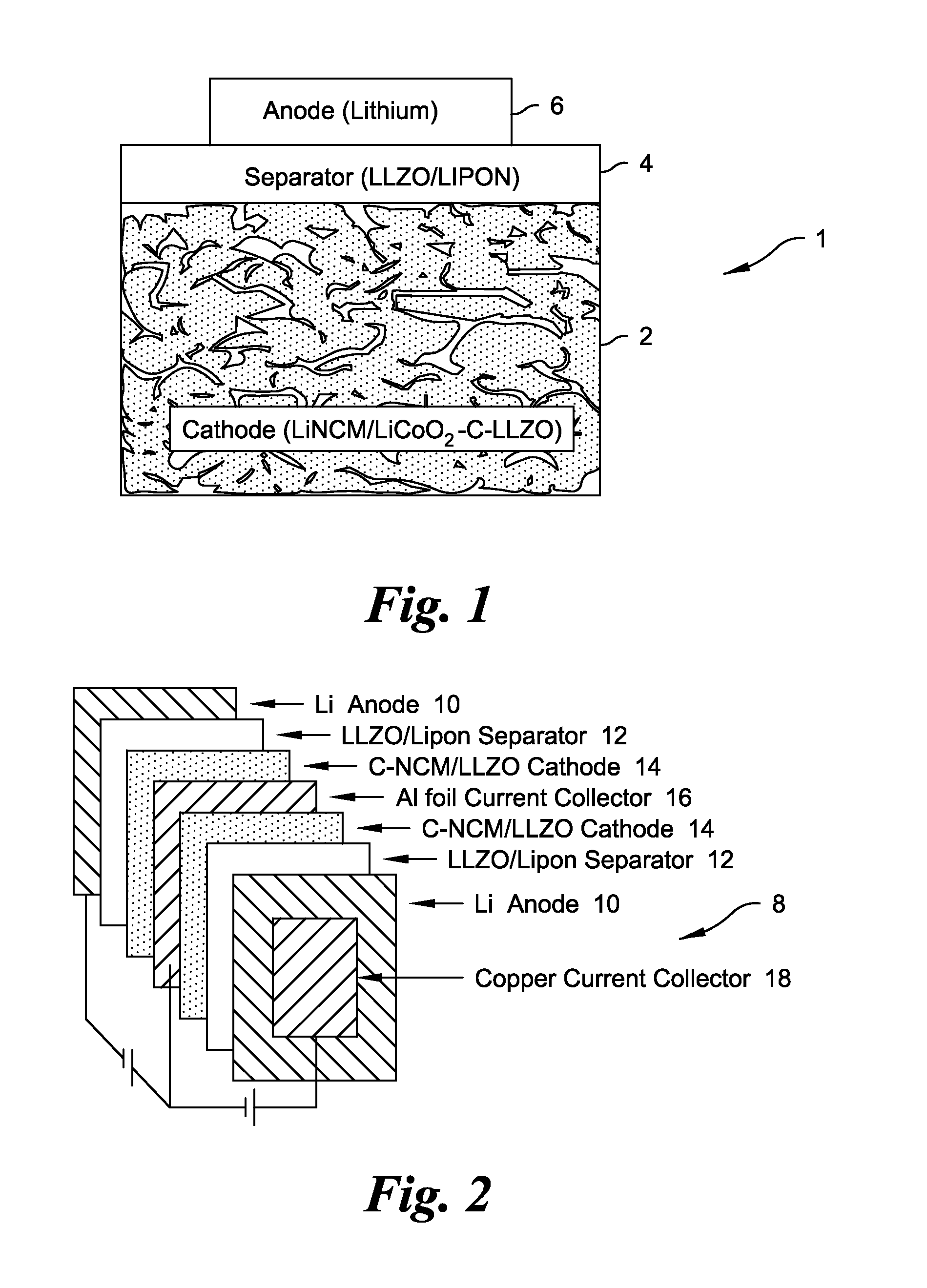 High capacity solid state composite cathode, solid state composite separator, solid-state rechargeable lithium battery and methods of making same
